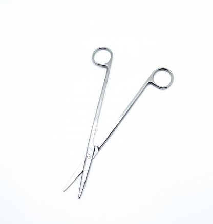 Ножиці по Metzenbaum, анатомічні, для розтину м'яких тканин, прямі, гострокінцеві. Довжина 18 см